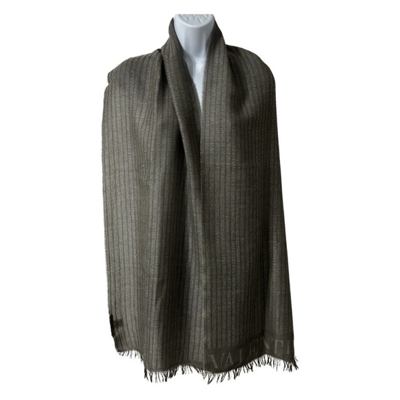 Valentino New with tags lightweight scarf with fringe